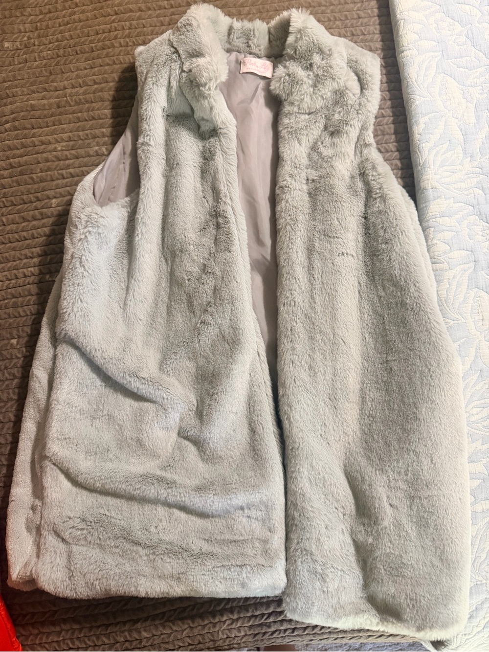 Pink Lily Light Gray Faux Fur Vest